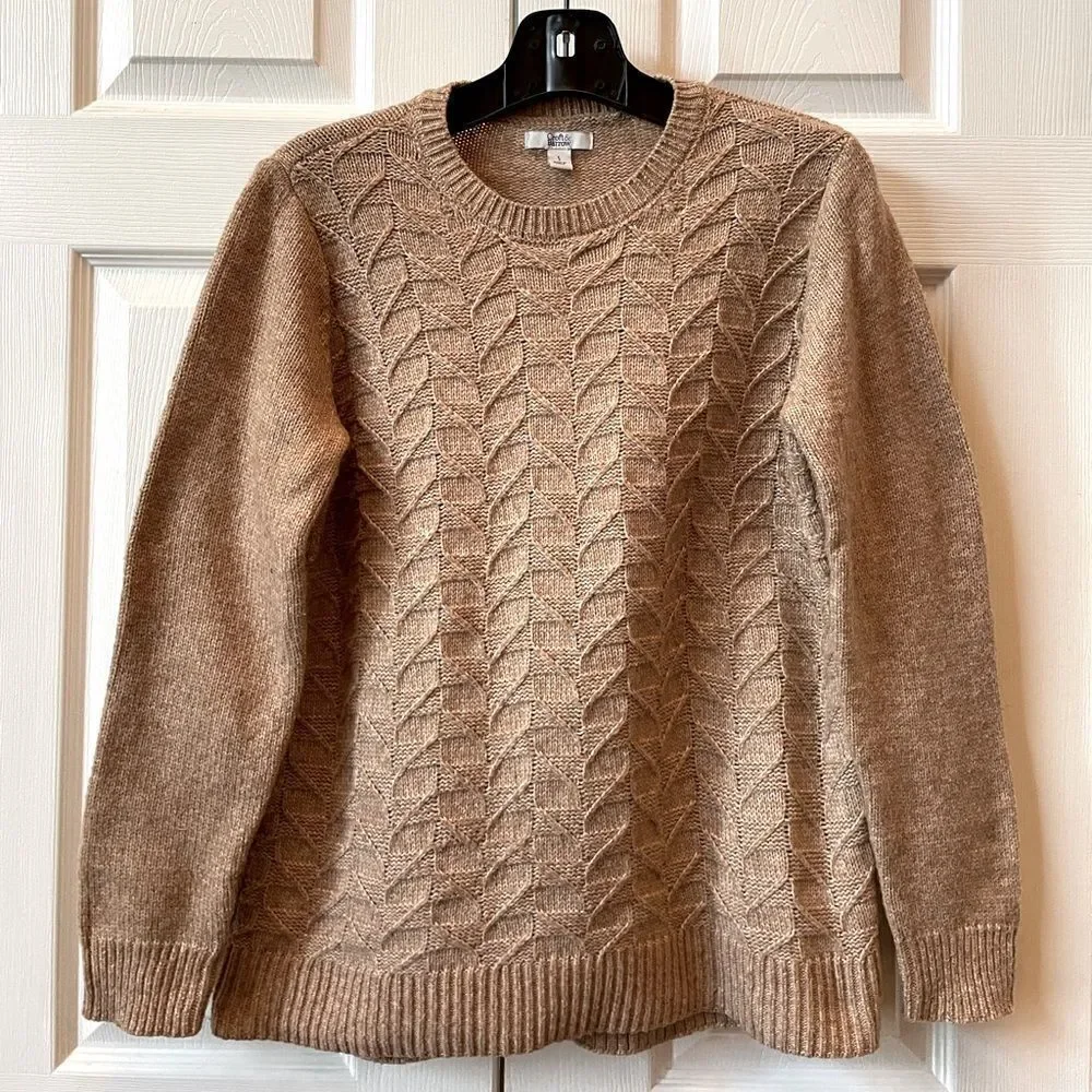 BEIGE LONG SLEEVE SWEATER SIZE SMALL BY CROFT & BARROW